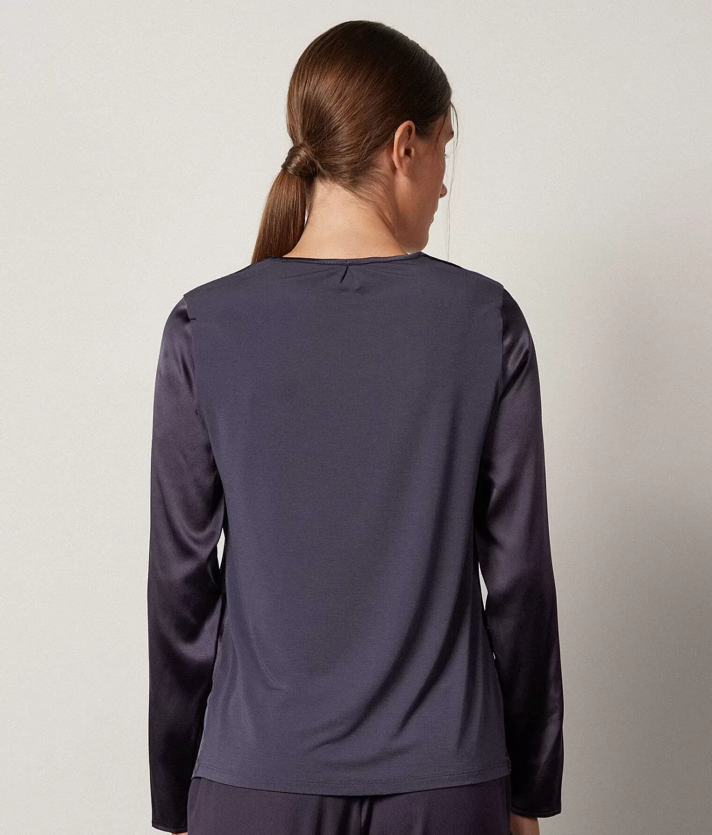 Falconeri Blusa Girocollo In Raso Di Seta Shop