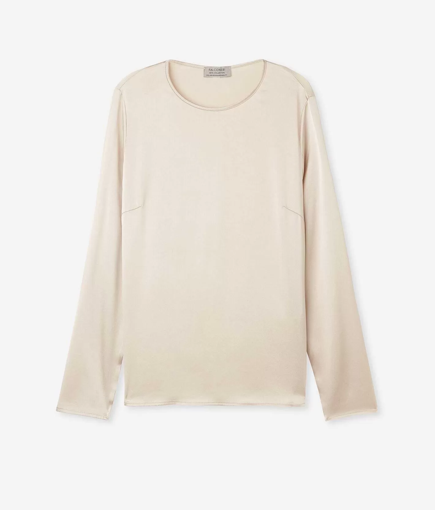 Falconeri Blusa Girocollo In Raso Di Seta Cheap