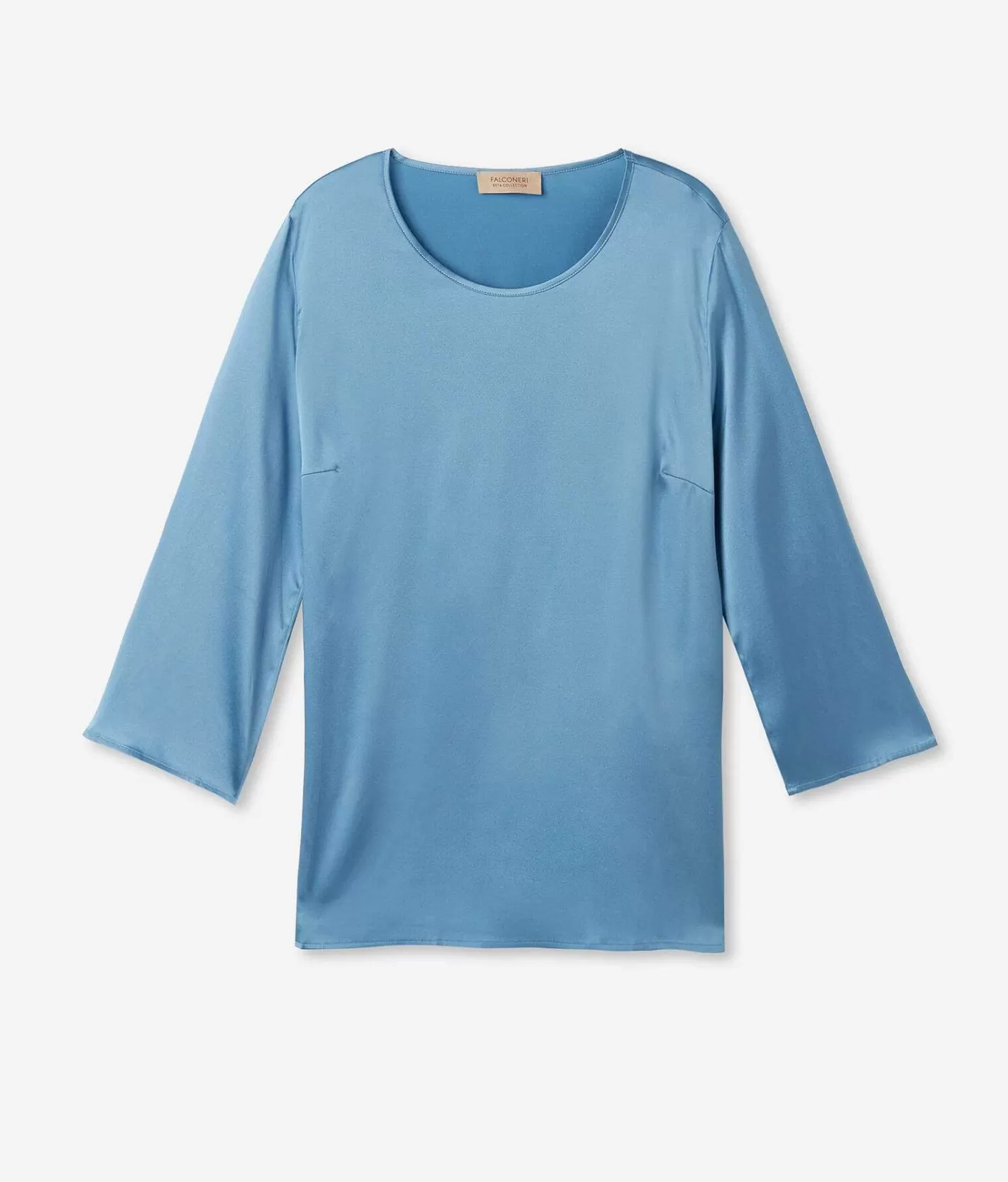 Falconeri Blusa Girocollo In Raso Seta Cheap