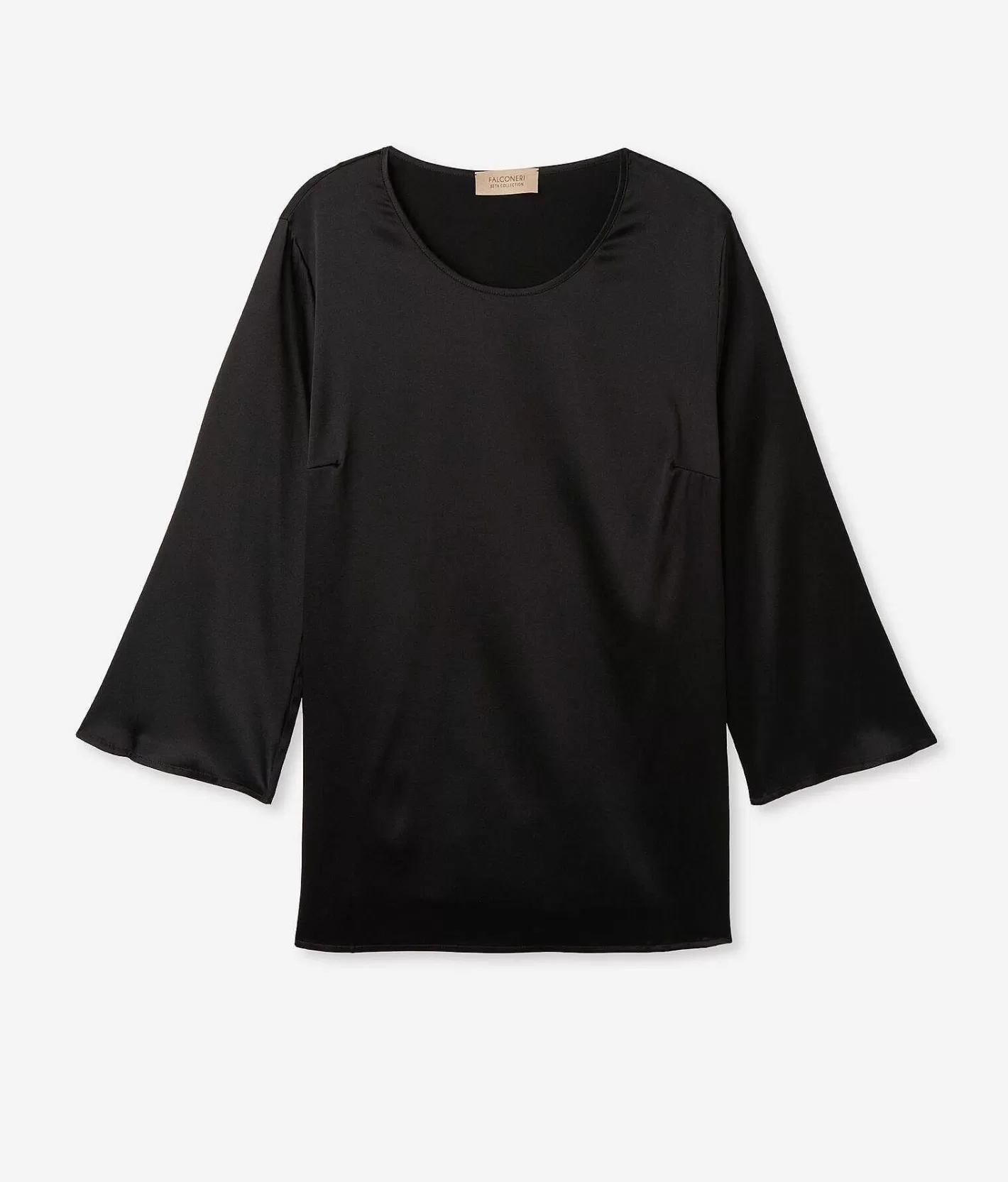 Falconeri Blusa Girocollo In Raso Seta Online