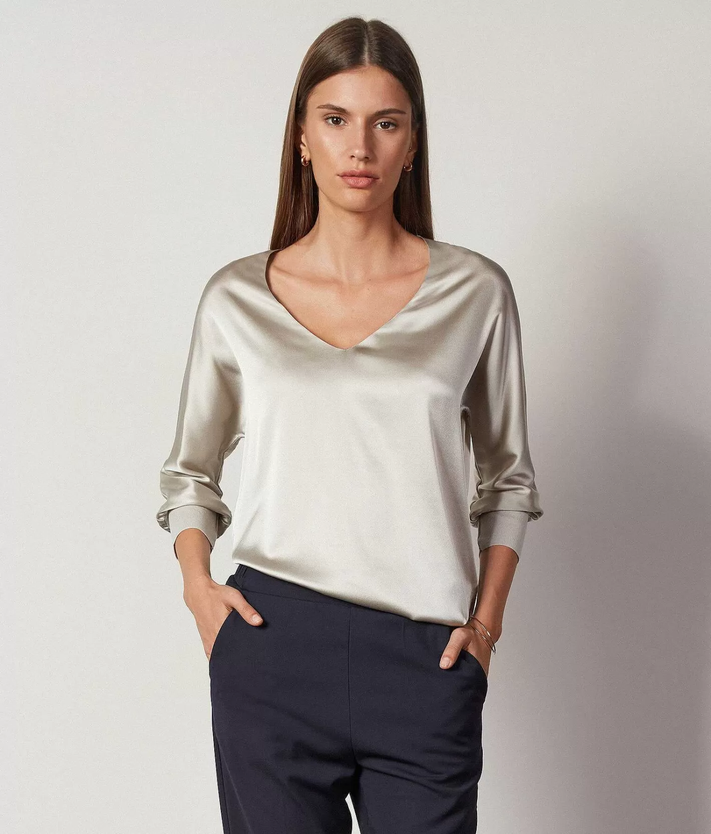 Falconeri Blusa Scollo V In Seta Hot