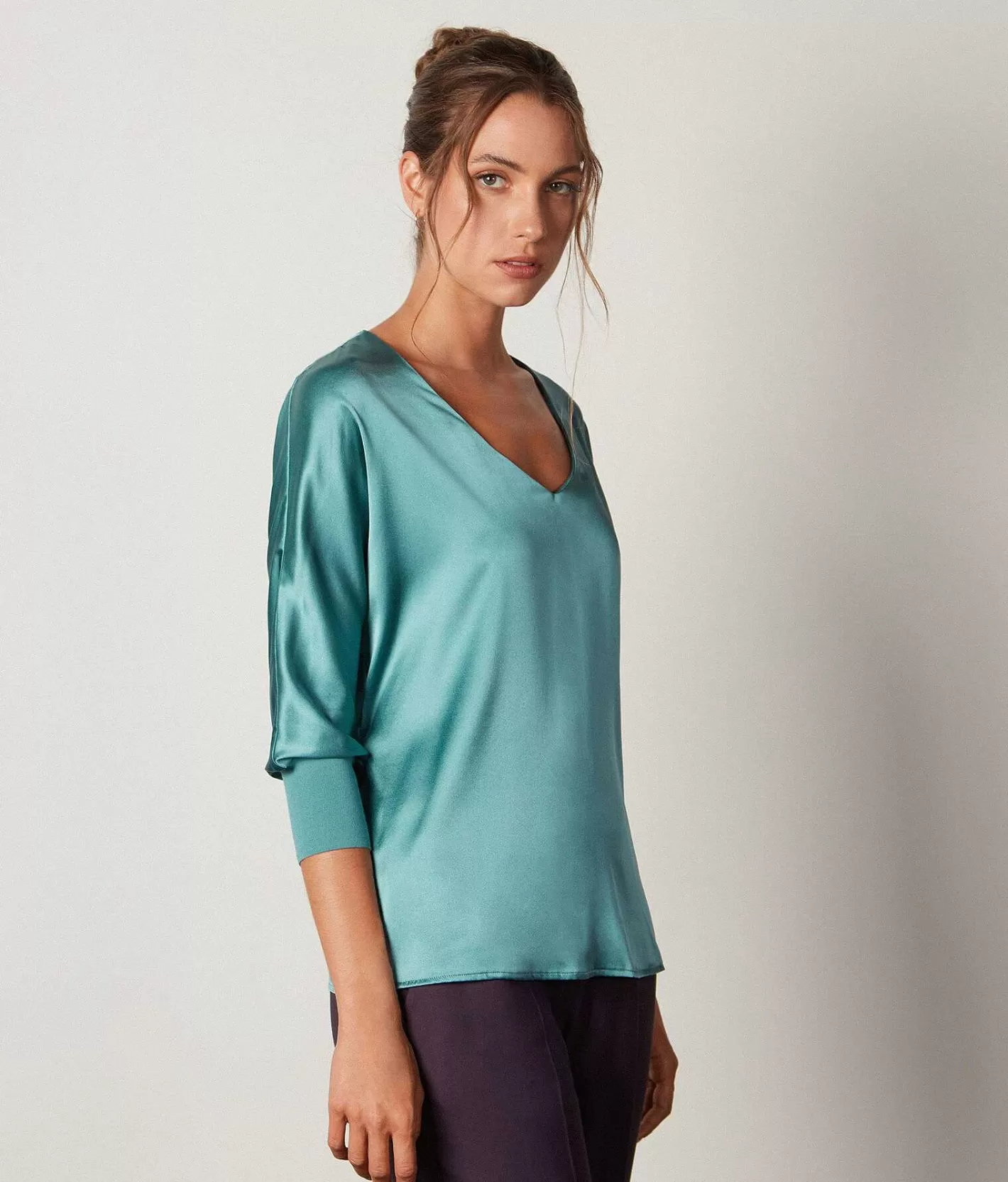 Falconeri Blusa Scollo V In Seta Best