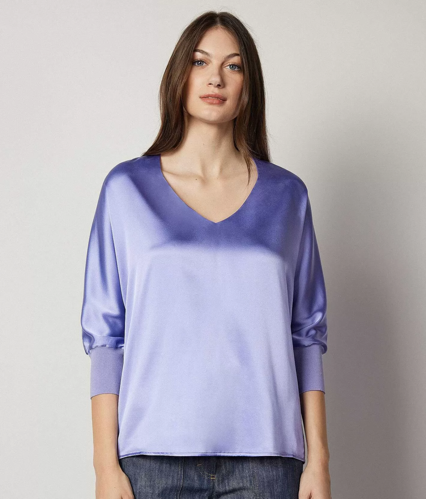 Falconeri Blusa Scollo V In Seta Cheap