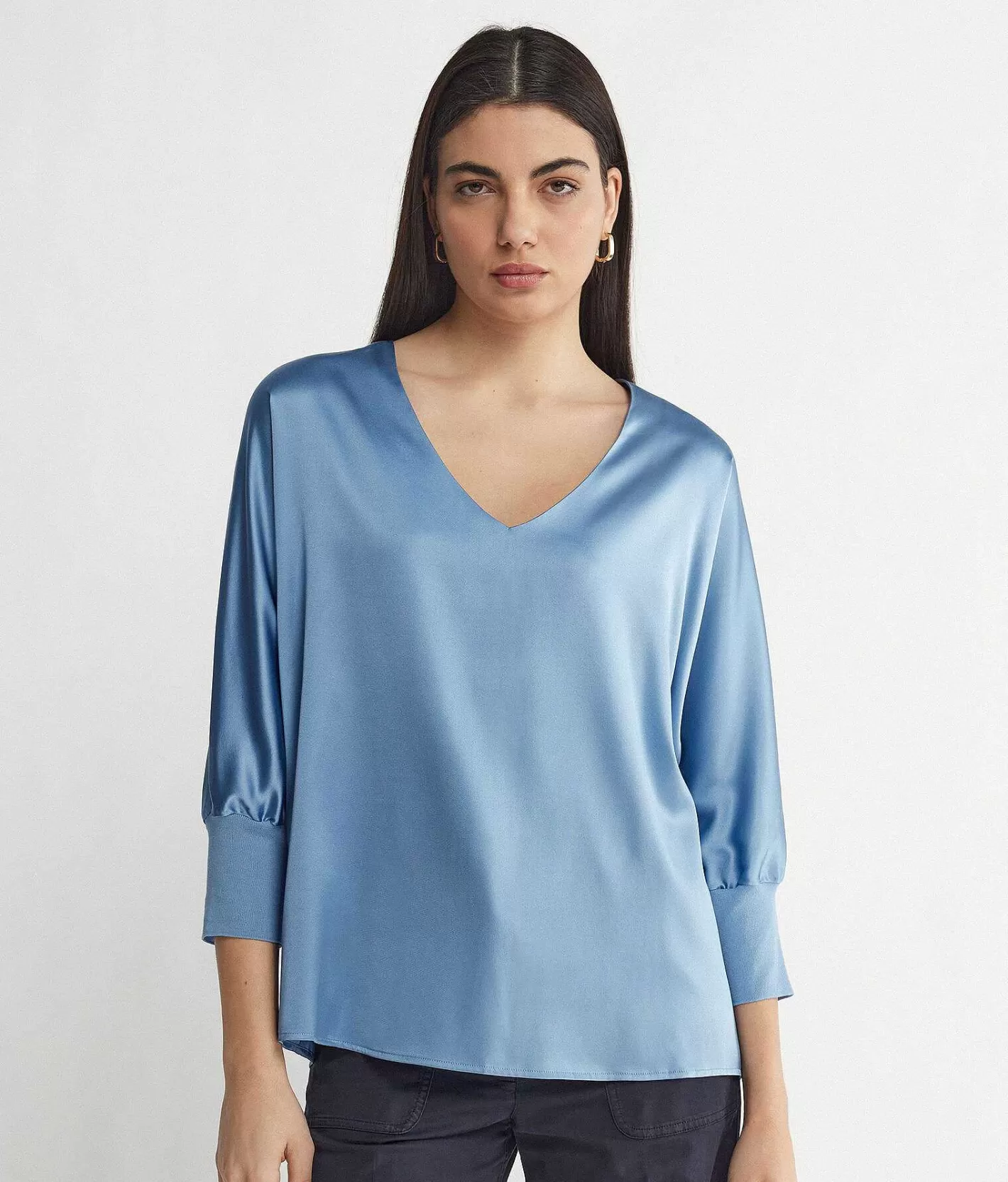 Falconeri Blusa Scollo V In Seta New