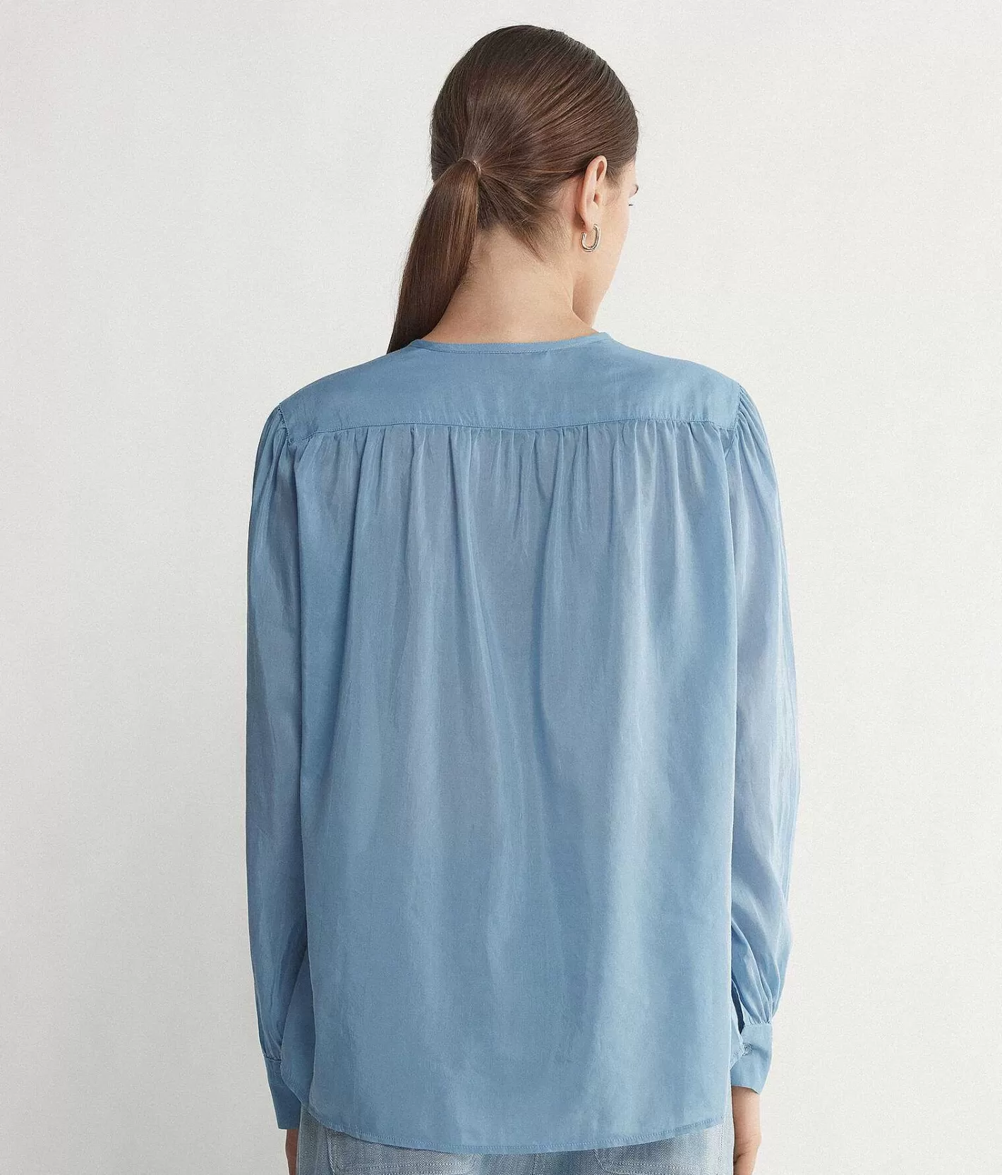 Falconeri Camicia Con Collo Alla Coreana A Maniche Lunghe In Mussola Cheap