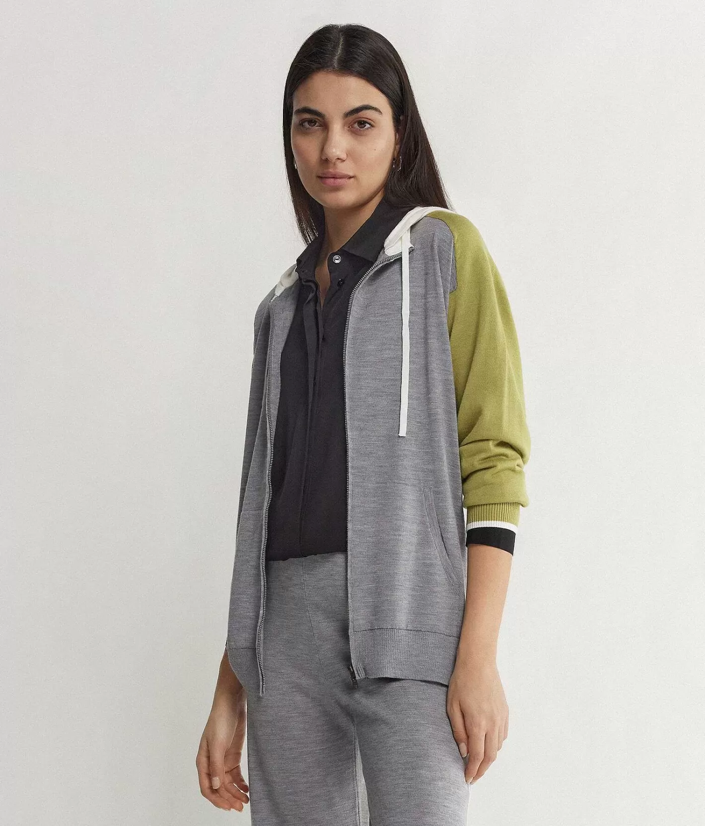 Falconeri Felpa Zip Cashmere Color Block Shop