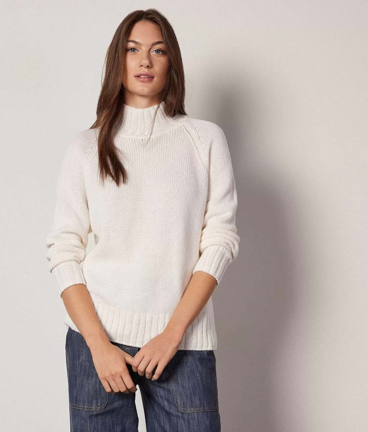 Falconeri Maglia Collo Alto In Cashmere Ultrasoft Tricot Flash Sale