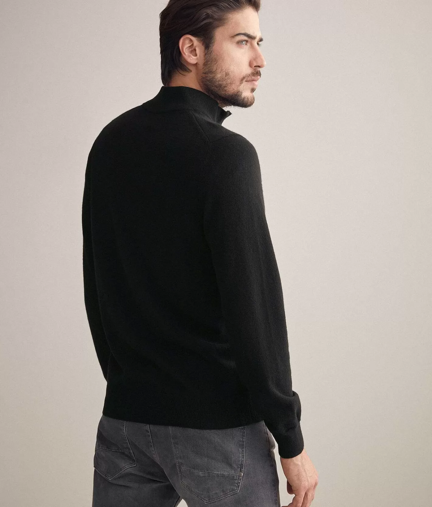 Falconeri Maglia Collo Alto Mezza Zip In Cashmere Ultrasoft Sale