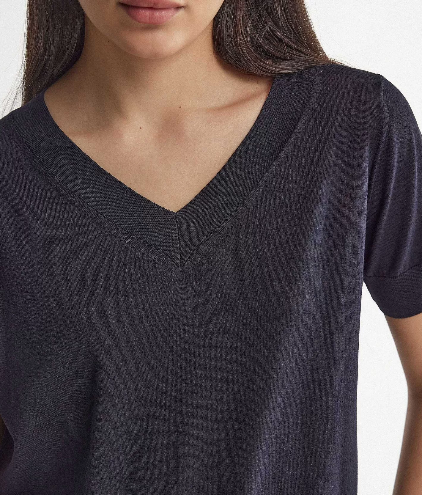 Falconeri Maglia Con Scollo A V A Maniche Corte In Seta Cotone Best Sale