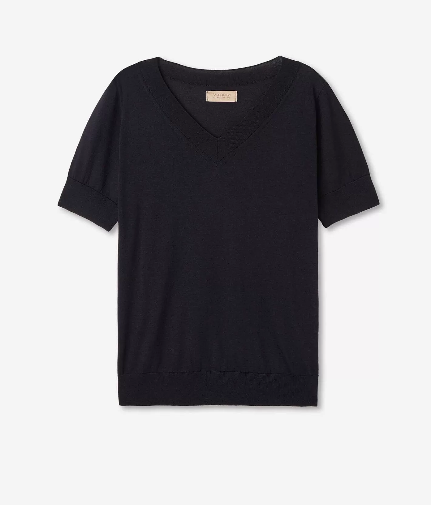 Falconeri Maglia Con Scollo A V A Maniche Corte In Seta Cotone Best Sale