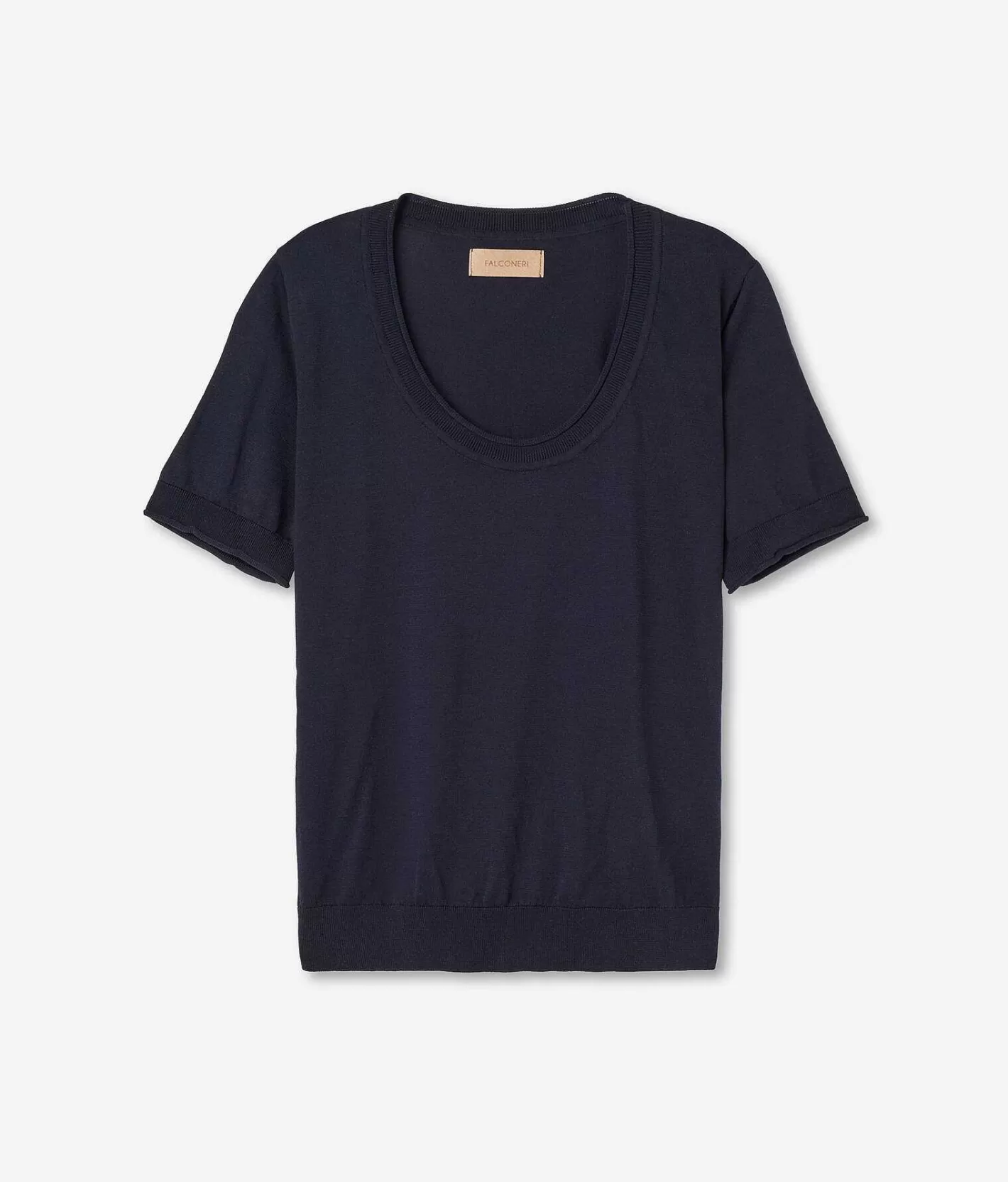 Falconeri Maglia Con Scollo Ampio A Maniche Corte Fashion