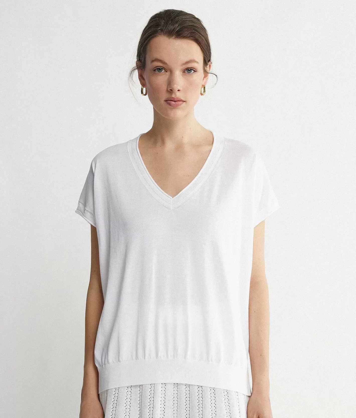 Falconeri Maglia Con Scollo V A Maniche Corte Cheap