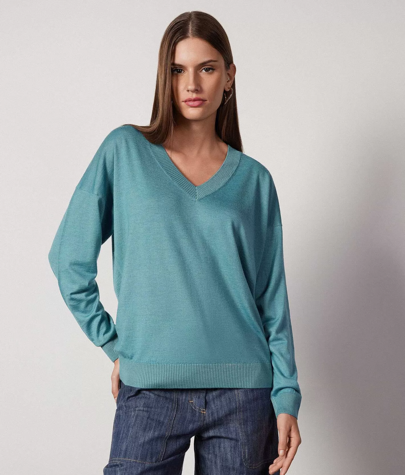 Falconeri Maglia Scollo A V In Cashmere Ultrafine Hot