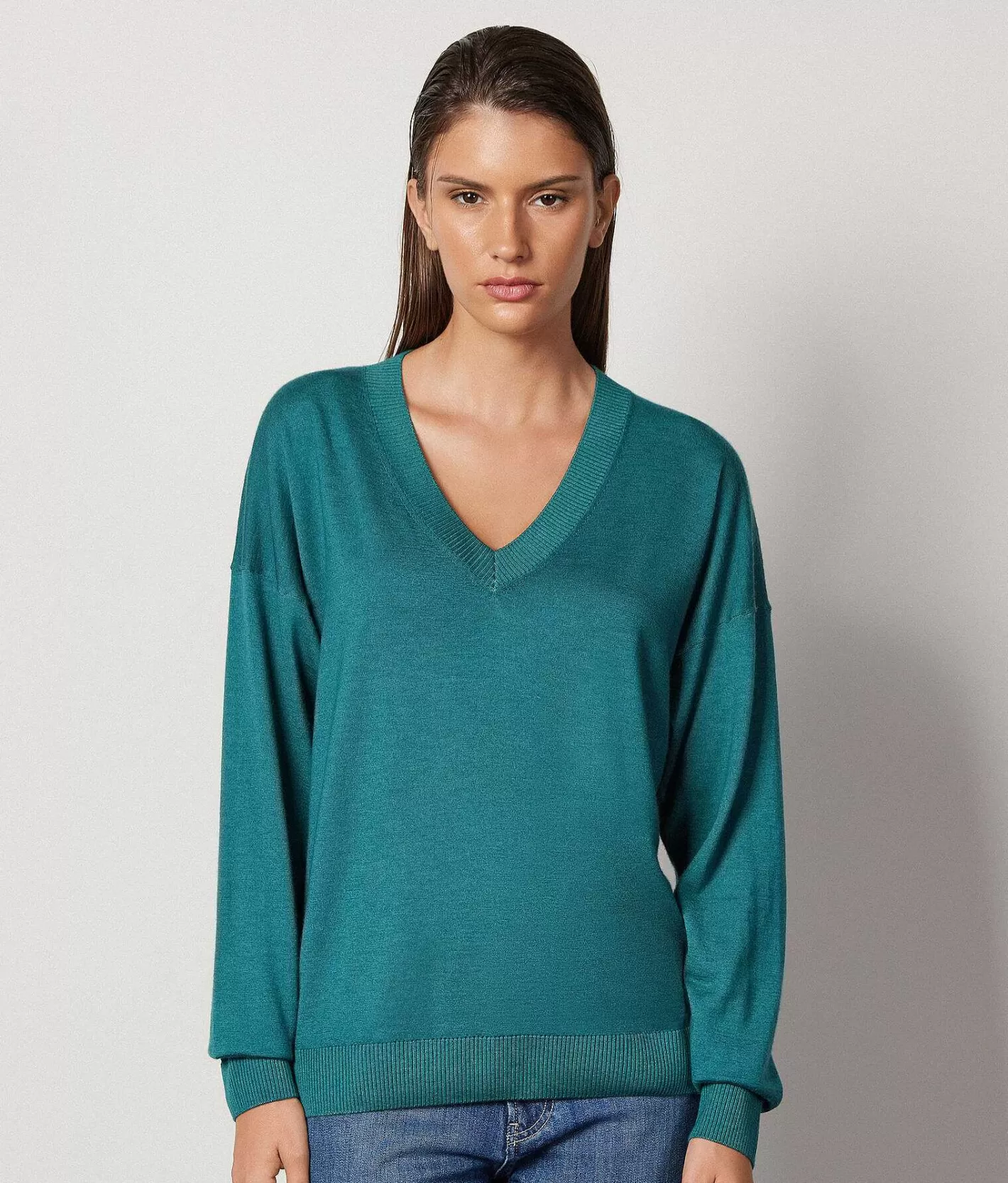 Falconeri Maglia Scollo A V In Cashmere Ultrafine Discount