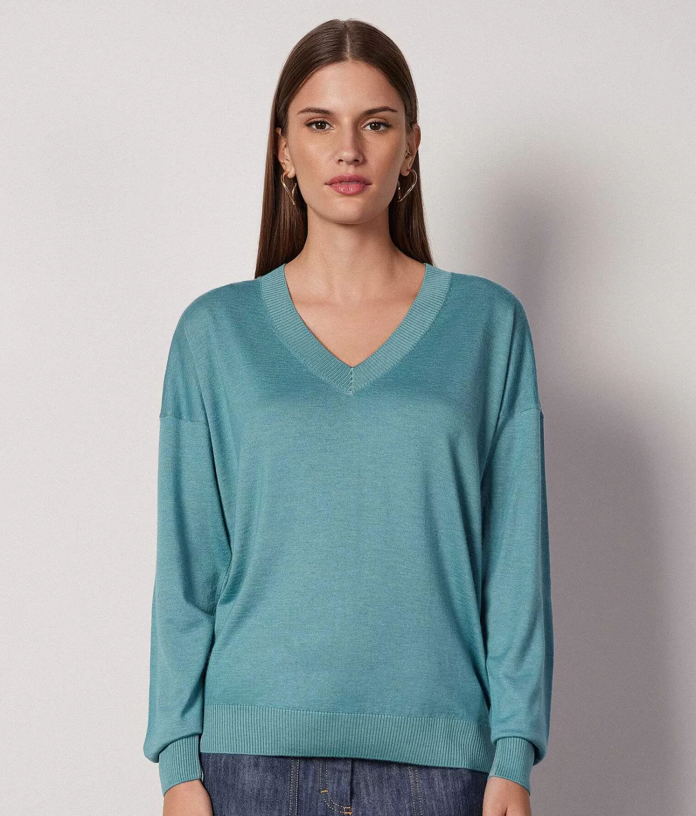 Falconeri Maglia Scollo A V In Cashmere Ultrafine Hot