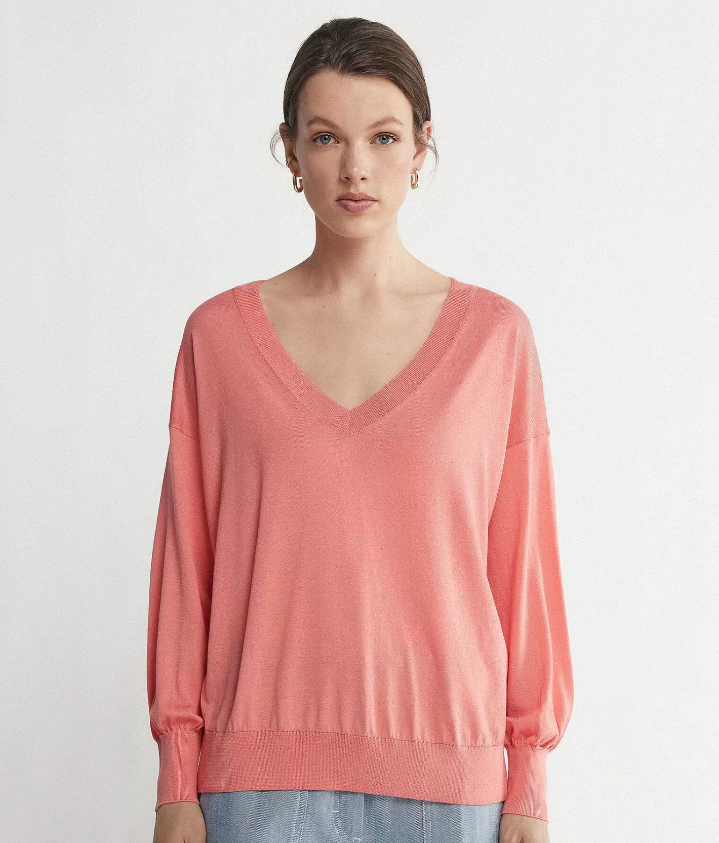 Falconeri Maglia Scollo A V In Seta E Cotone A Palloncino Cheap