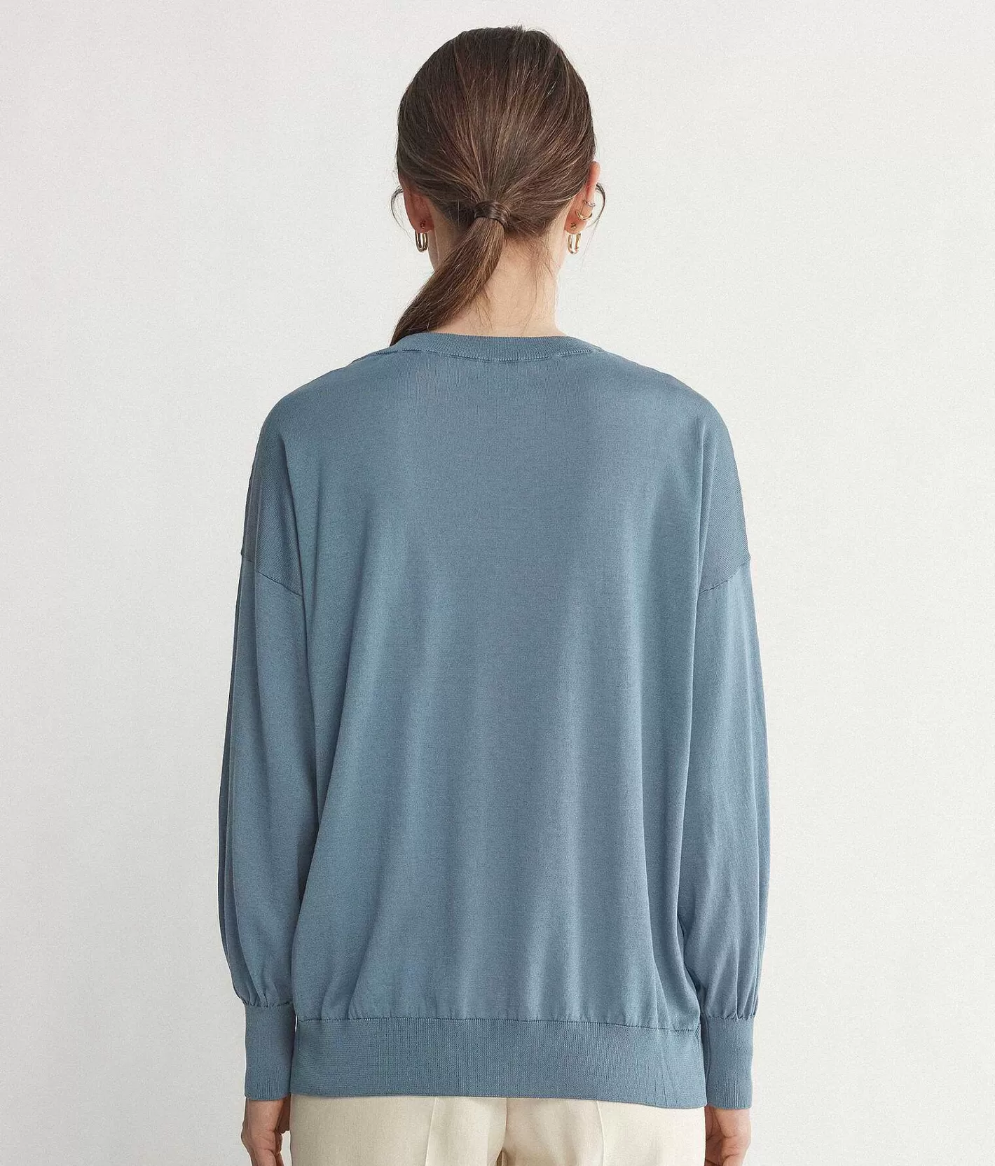 Falconeri Maglia Scollo A V In Seta E Cotone A Palloncino Store