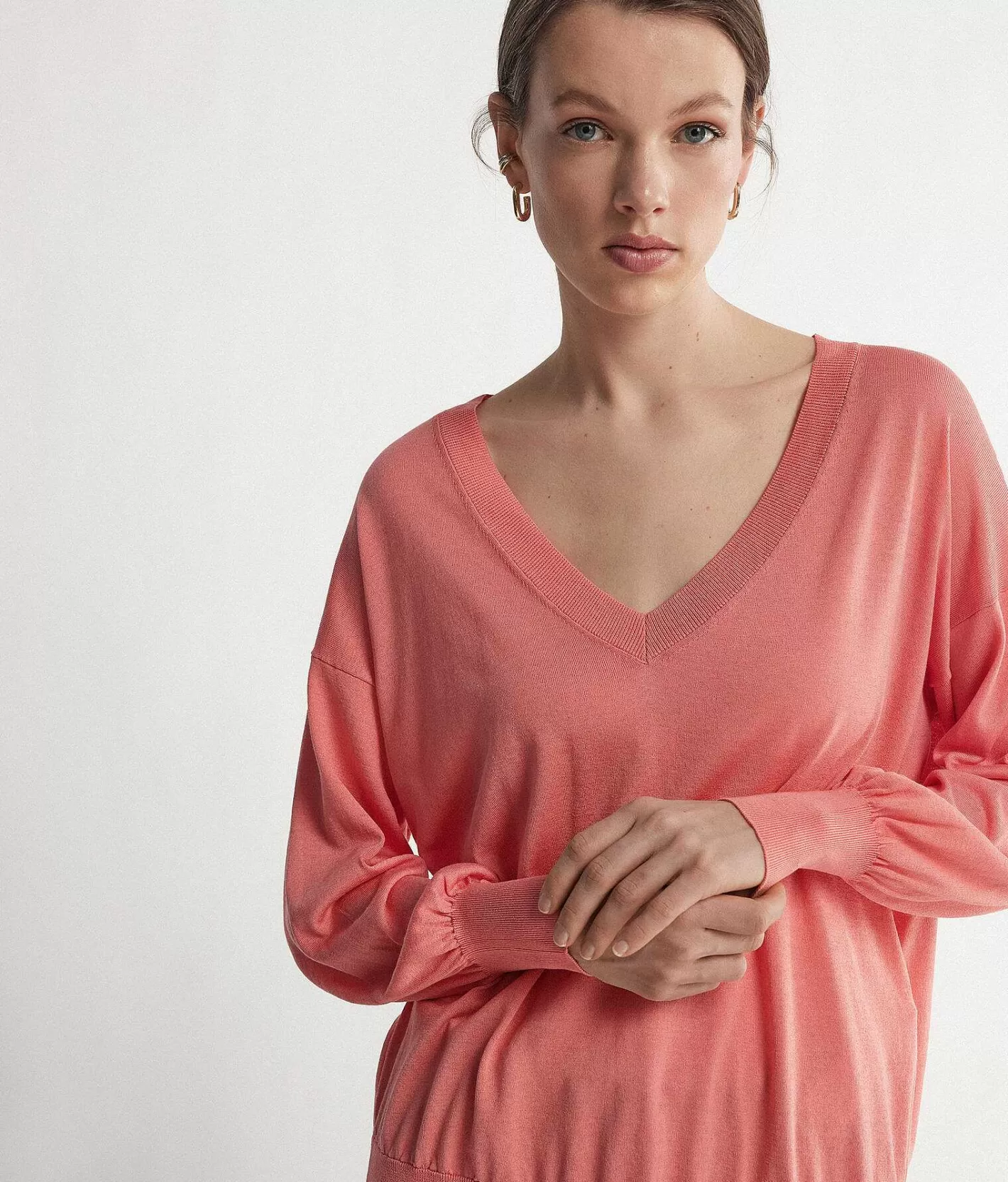 Falconeri Maglia Scollo A V In Seta E Cotone A Palloncino Cheap