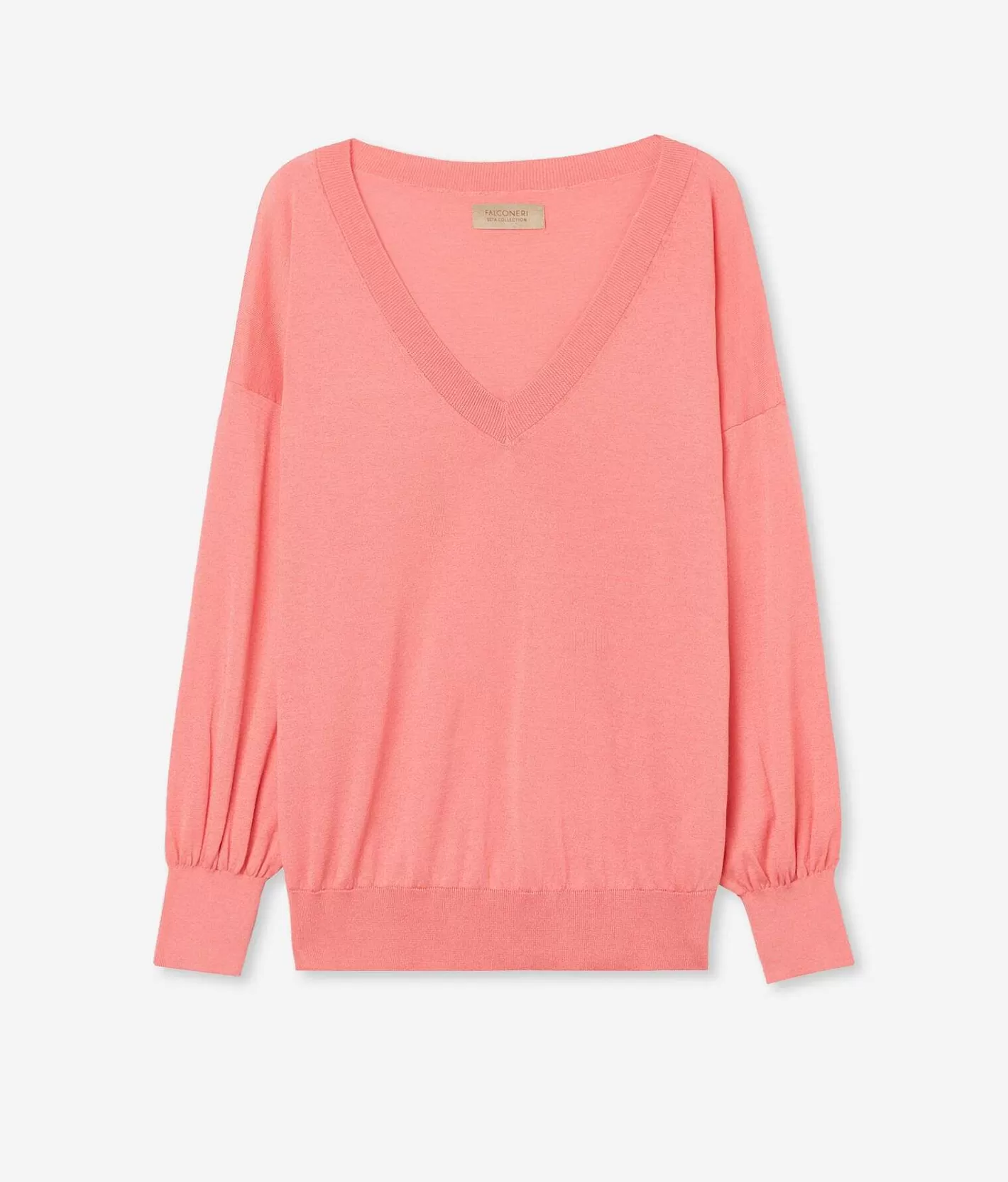 Falconeri Maglia Scollo A V In Seta E Cotone A Palloncino Cheap