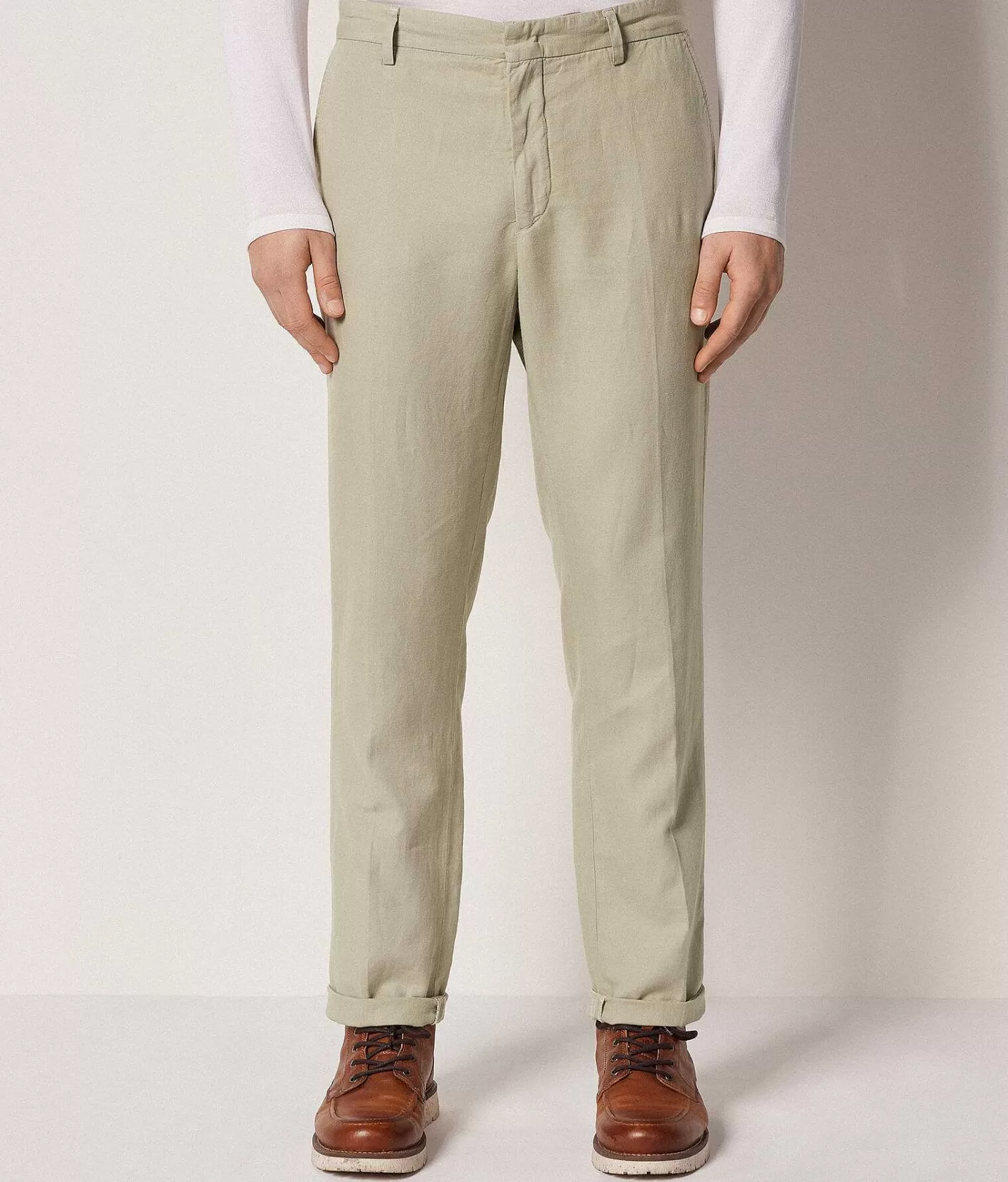 Falconeri Pantalone Chino In Lino Cotone Online