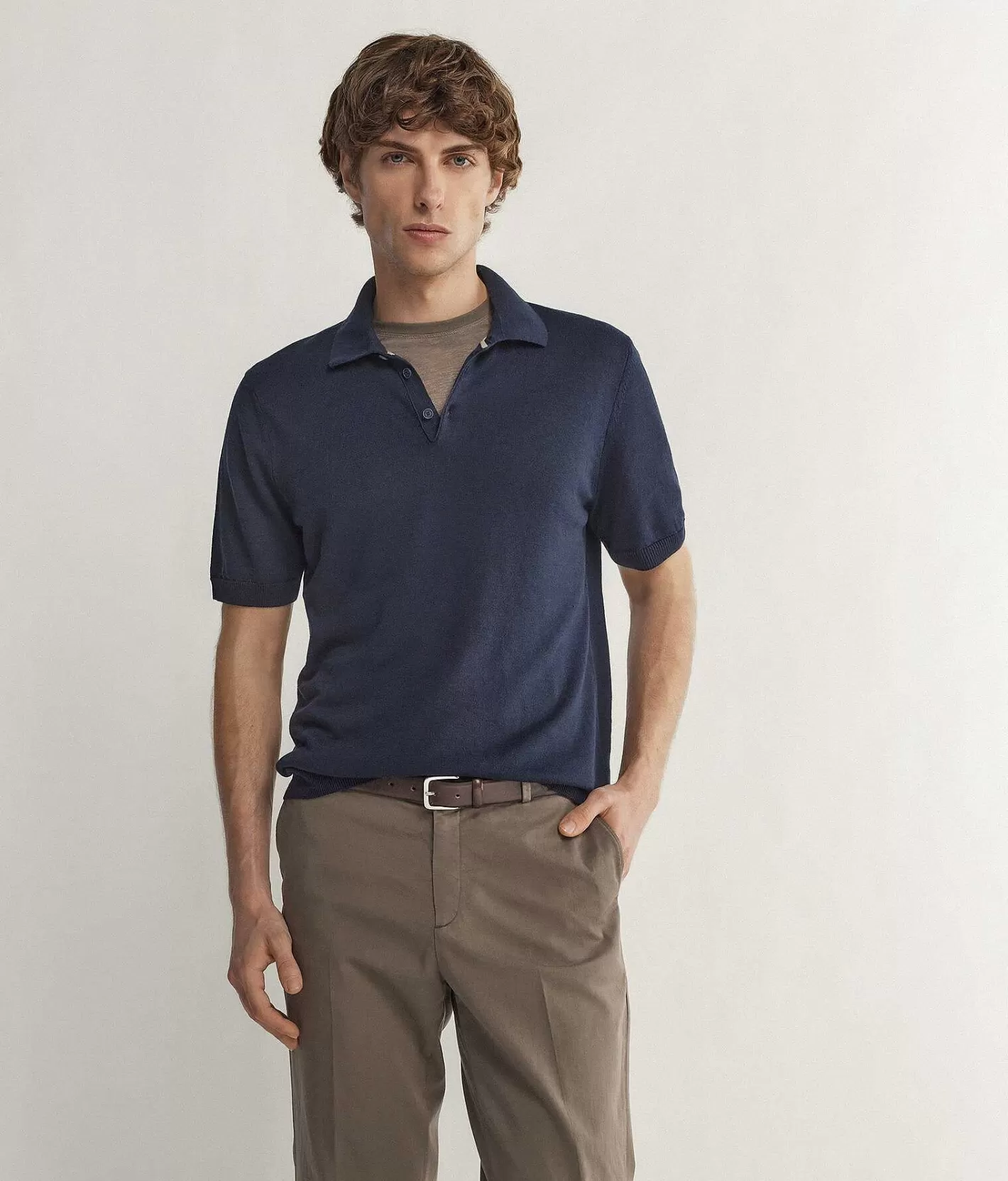 Falconeri Polo Maniche Corte In Lino Cotone Best Sale