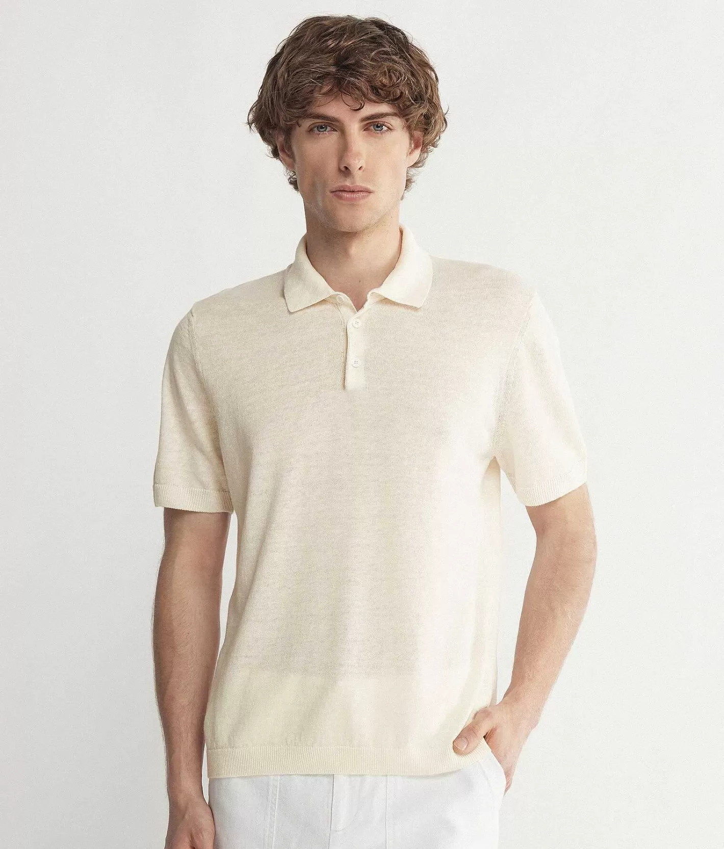 Falconeri Polo Maniche Corte In Lino Cotone Store