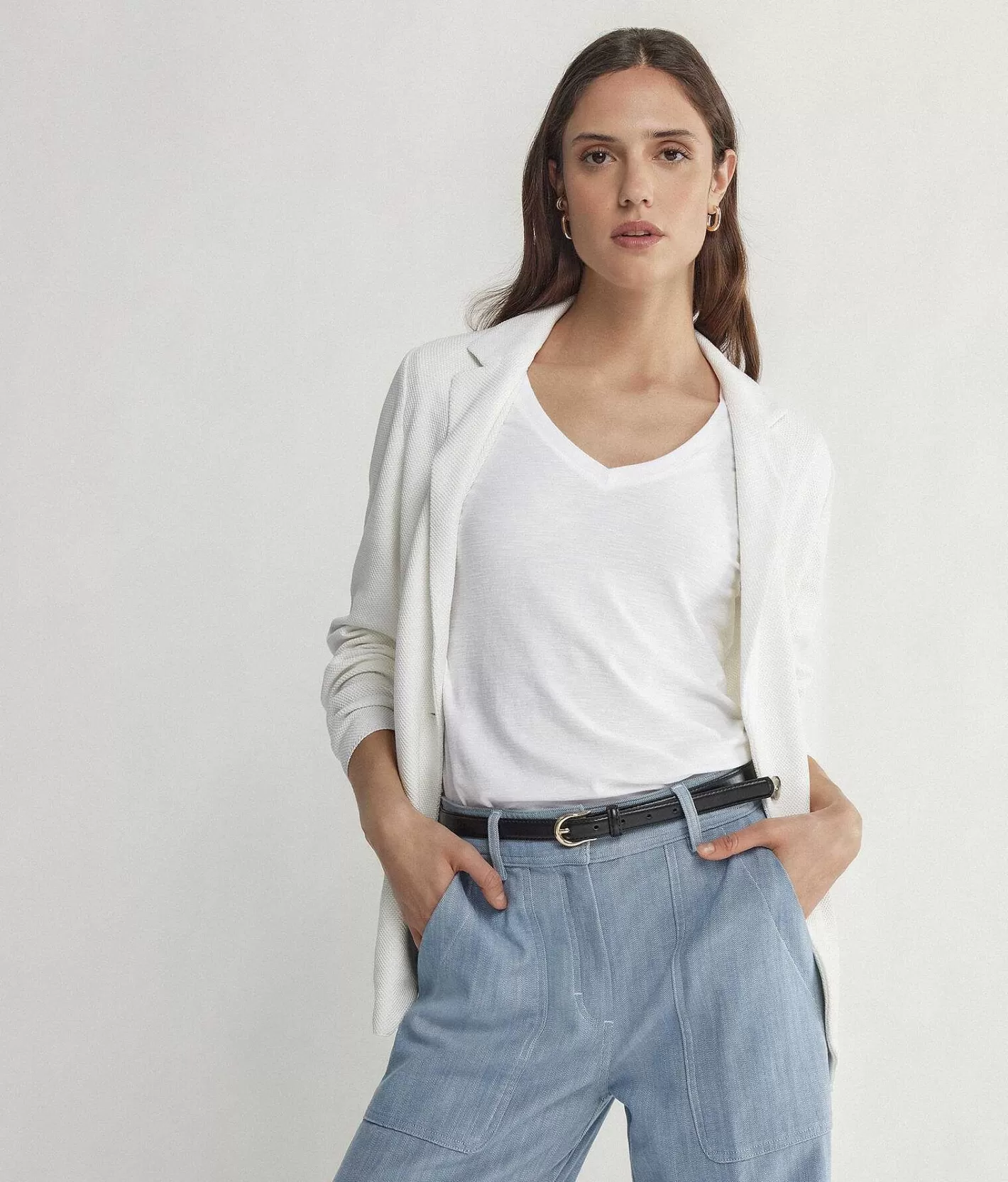 Falconeri T-Shirt A Maniche Corte Con Scollo A V In Cotone Outlet